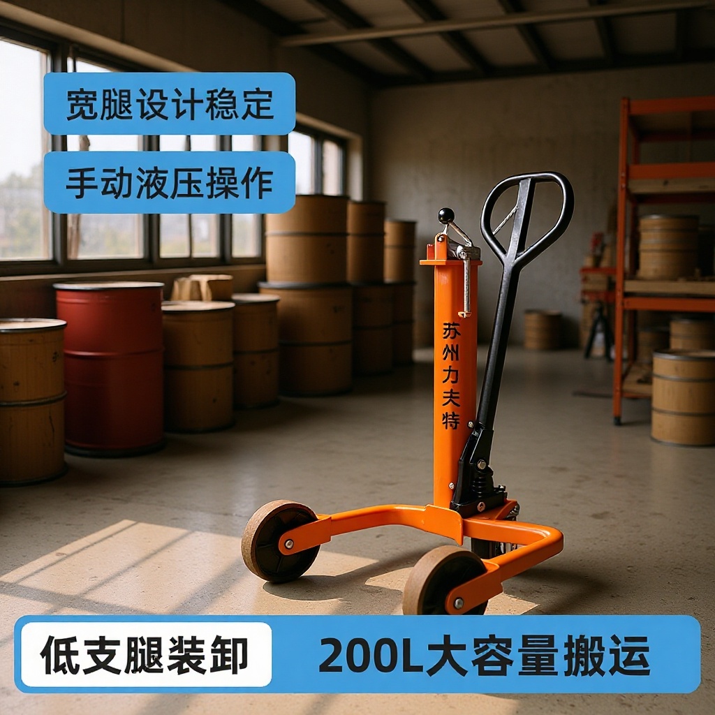 手动油桶搬运车省力防脱200L鹰嘴专用仓库静音圆桶拖车油桶手推车