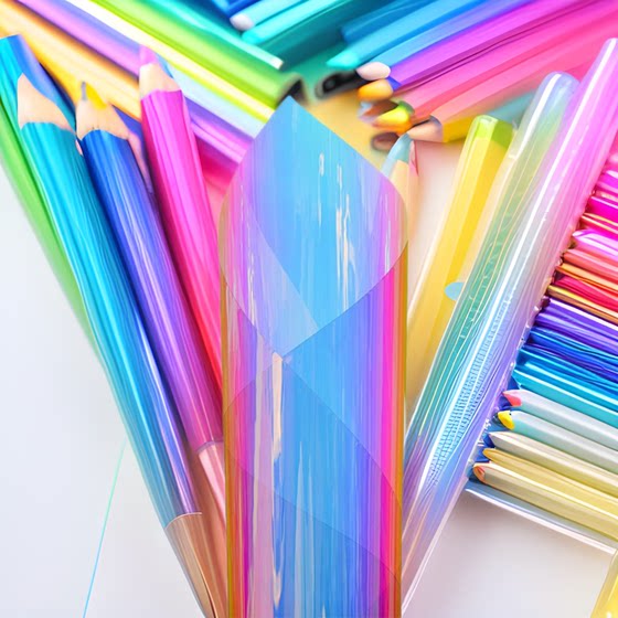 Colorful film magic color laser paper colorful glass paper film laser film glue manual color stickers a generation of hair