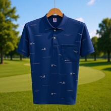 新款夏季冰丝短袖t恤中年男士翻领POLO衫薄款冰凉男装爸爸装上衣