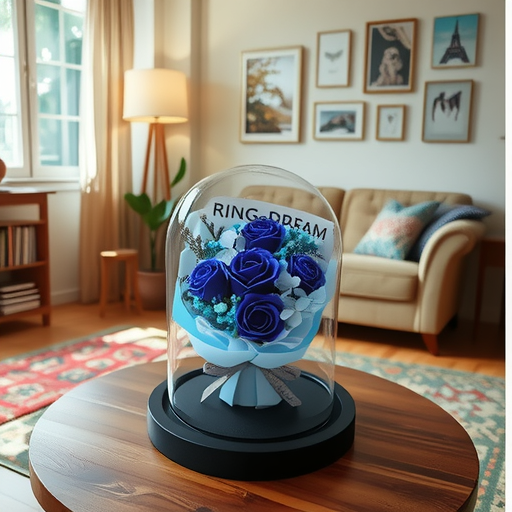 Mother's Day Gift Immortal Rose Flower Soap Flower Glass Cover Ornaments Dried Flower Finished 520 Flower bouquet for girlfriend