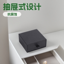 抽屉首饰盒现货厂家 饰品包装盒 黑色项链戒指吊坠胸针盒可印logo
