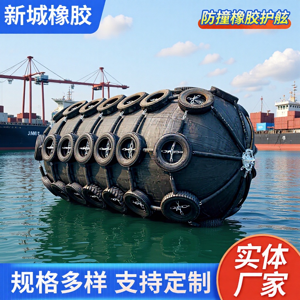 厂家直销海洋码头防护橡胶护舷大型船用充气橡胶漂浮碰垫