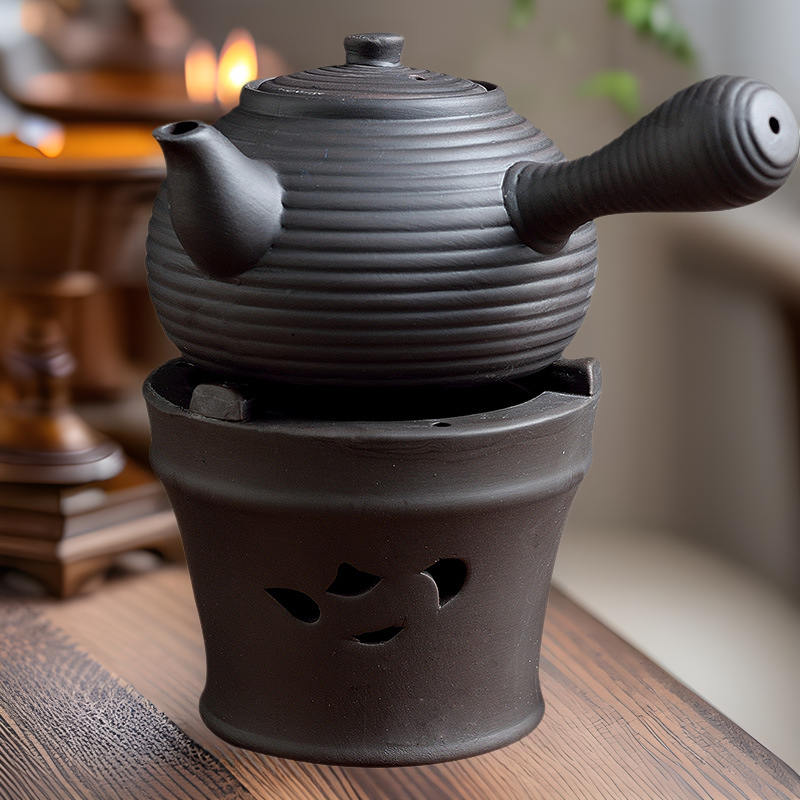Creative purple sand alcohol stove tea stove teapot travel outdoor kung fu tea set tea maker alcohol lamp kettle