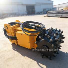 跨境外贸出口无盲区链条式铣挖机钩机属具路面水沟开槽用铣刨头