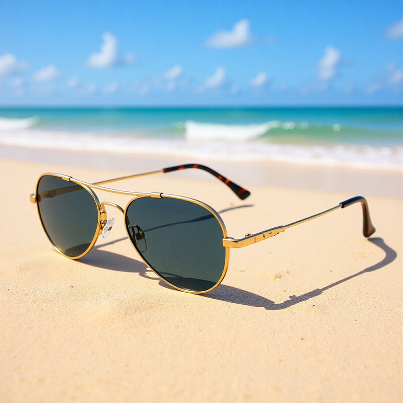 Hao Ai factory direct supply new pilot metal retro glasses frame with myopia Polaroid polarized sunglasses