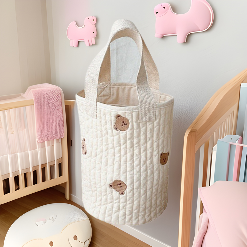 Export Korea Mummy Bag Baby Trolley Hanging Bag Bottle Diaper Mother and Baby Bag Pure Cotton Portable Bucket Storage Bag