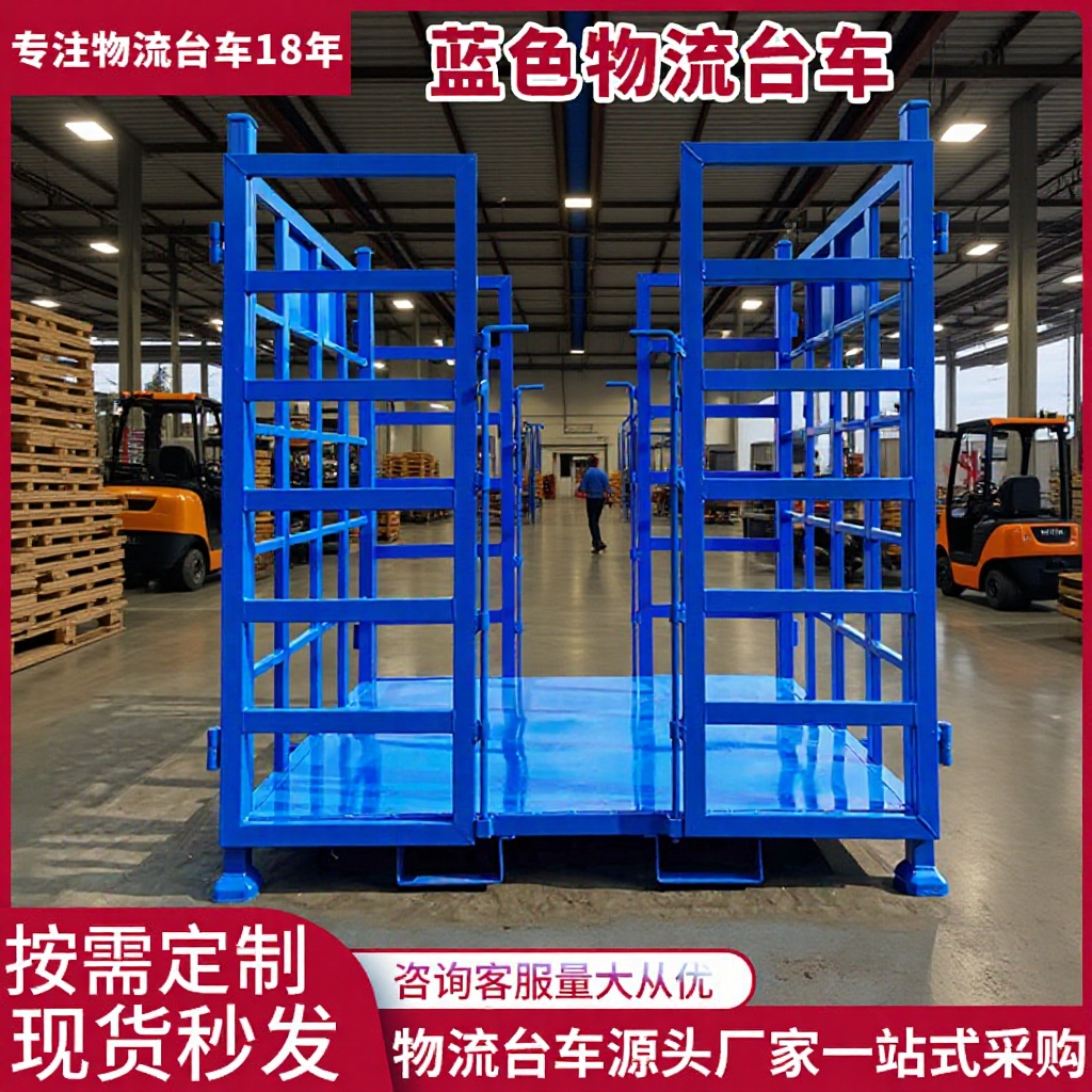 重型物流台车金属周转笼车仓储转运装卸货仓储货架重型