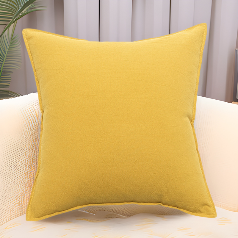 Ming Yi new home comfortable washed cotton solid color pressed edge pillow case multi-size pillow case in stock wholesale pillow