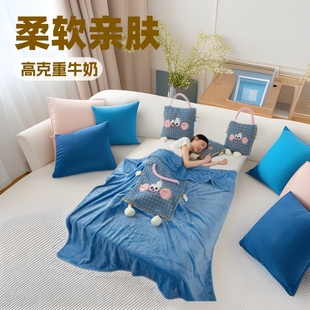 Spring and Summer Pillow Quilt Two-In-One Sofa Office Lunch Break Portable Quilt Core Car Blanket Cover Blanket Air-Conditioned Summer Quilt