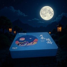 批发团购安琪单黄纯白莲蓉月饼空盒 广式蛋黄经典 马口铁铁盒定制