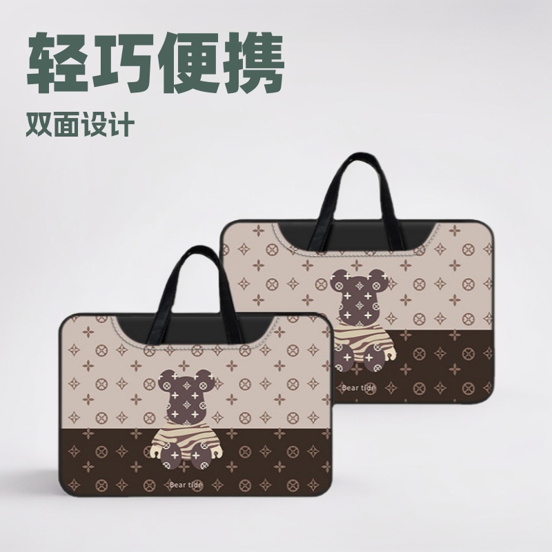Double-sided violent bear simple portable laptop bag new 16-inch commuter for apple macbook 15.
