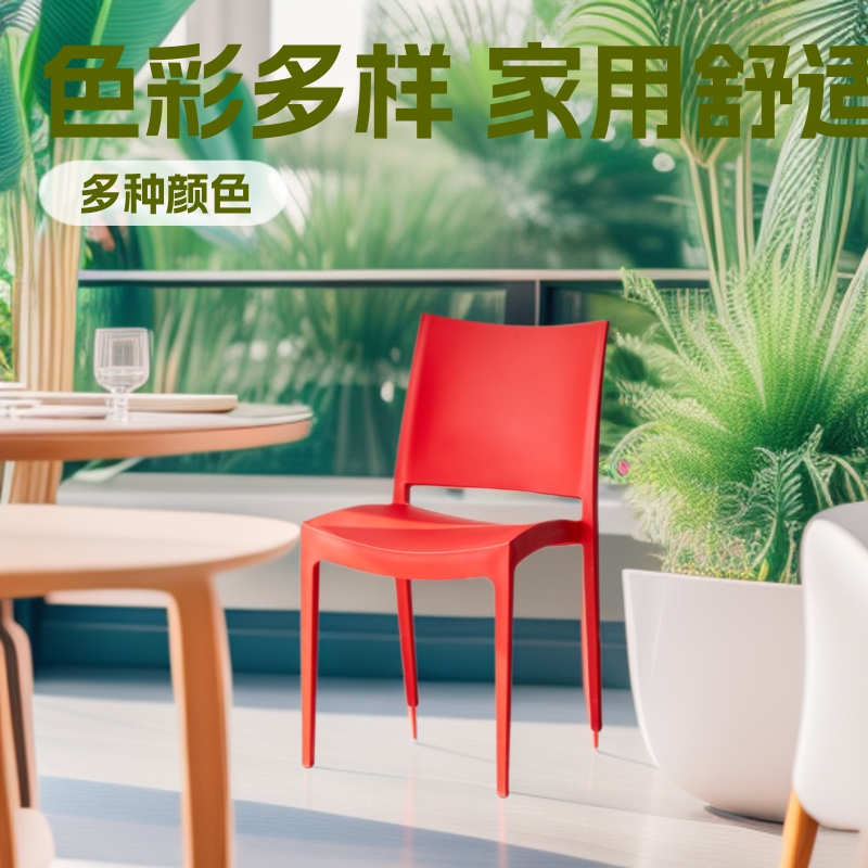 Taburetes de plástico silla de comedor silla de respaldo mesa de comedor silla de comedor confortable espesar silla de moldeo integral para el hogar espesar
