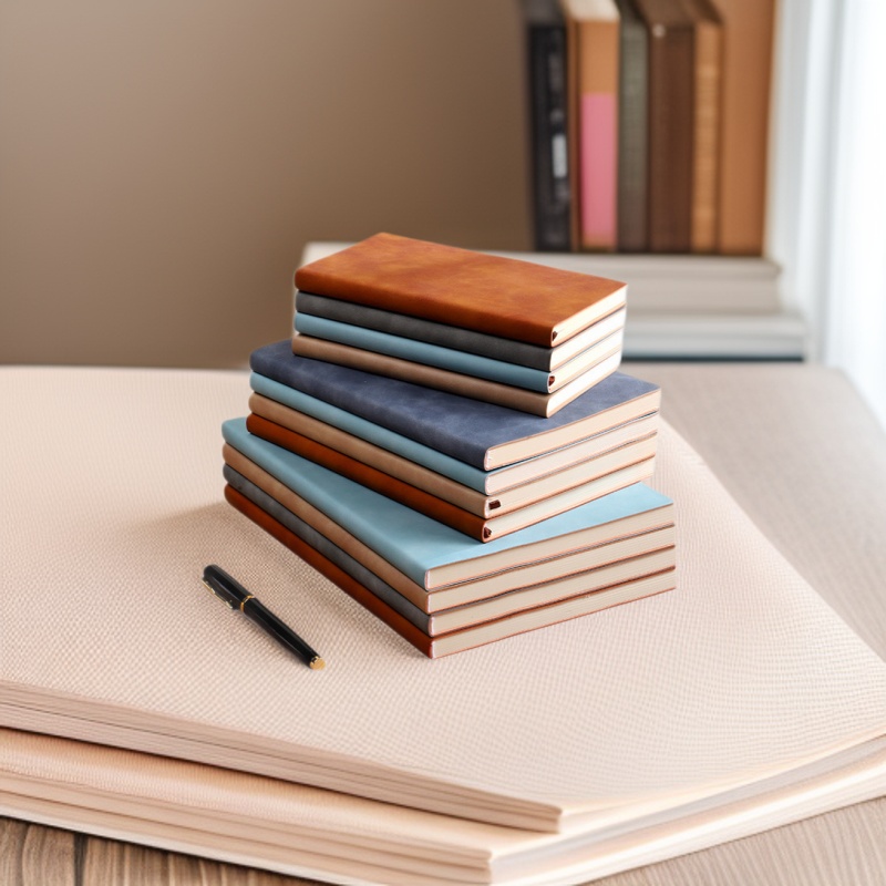 Retro Skin-Feel Notebook Logo Set Cover A5 Study Meeting Notebook Record Book Loose-Leaf Notebook