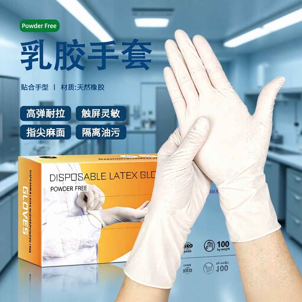 批发橡胶一次性手套乳胶手套高弹力左右手通用劳保工作弹性好