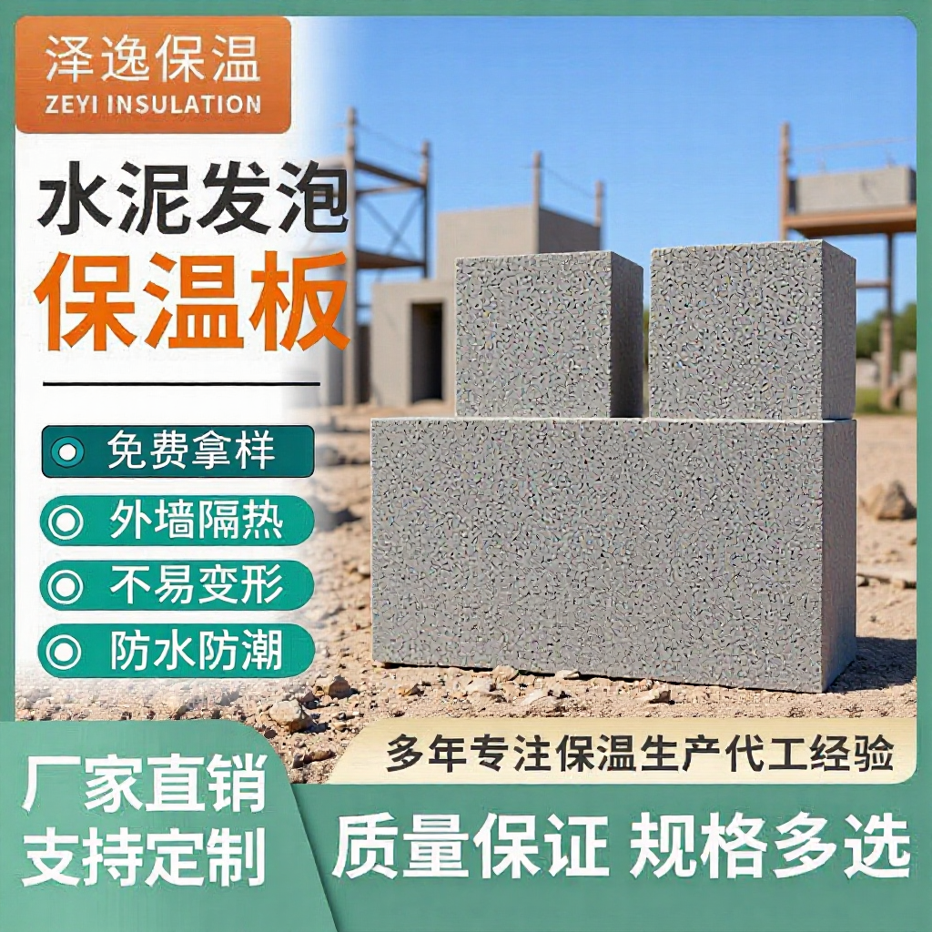 High-Temperature Resistant Cement Foam Board for Exterior Wall Construction, Fireproof, Heat-Insulating, Flame-Retardant Insulation Board for Exterior Walls