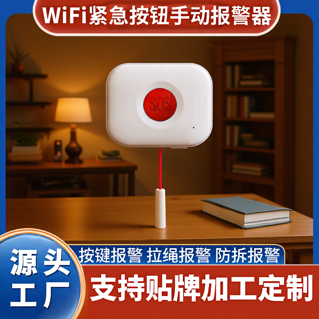 Tuya Platform Wifi Emergency Button Nursing Home One-Click Sos Emergency Assist Rope-Type Elderly Alarm