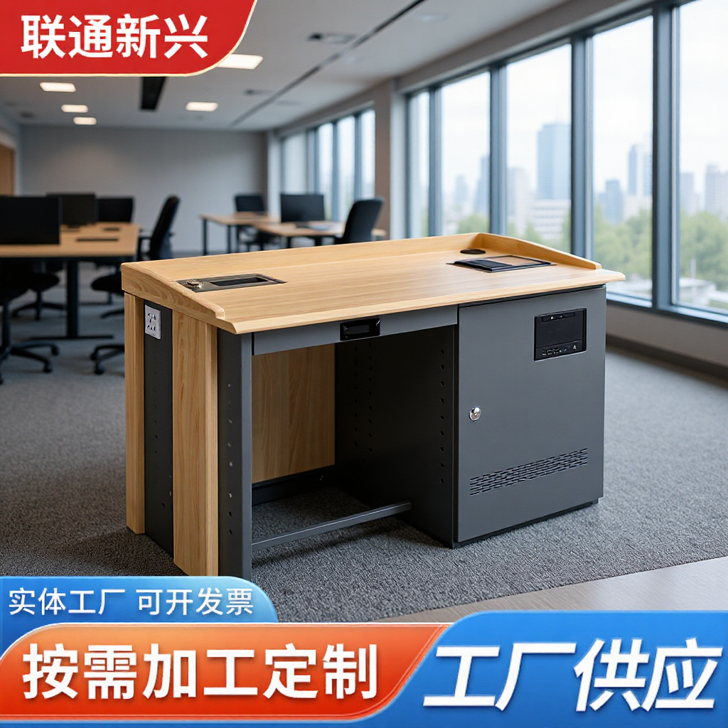 Wooden metal multimedia platform middle and primary school teacher training Classroom Central Control Speaker all-in-one speech table