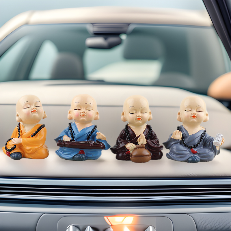 Creative Car Accessories Doll Cute Smiling, Proud Wanderer Little Monk Little Monk Car Accessories Ornaments