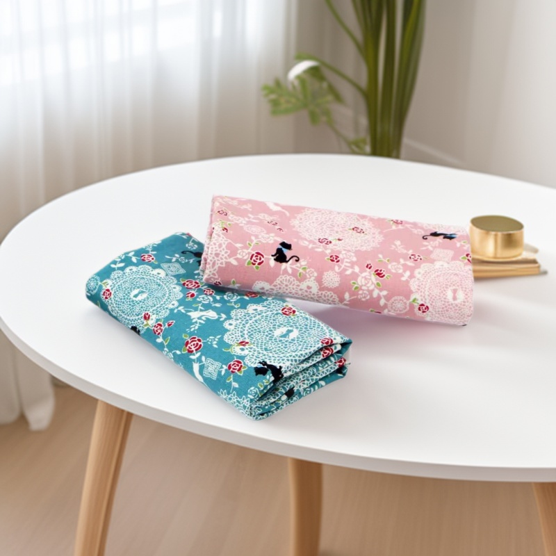 猫咪蕾丝棉麻布幅宽150CM出售家居服装布艺手工DIY面料一米价