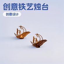 跨境热销铁艺悬挂烛台创意客厅墙面装饰节日氛围感蜡烛香薰架批发