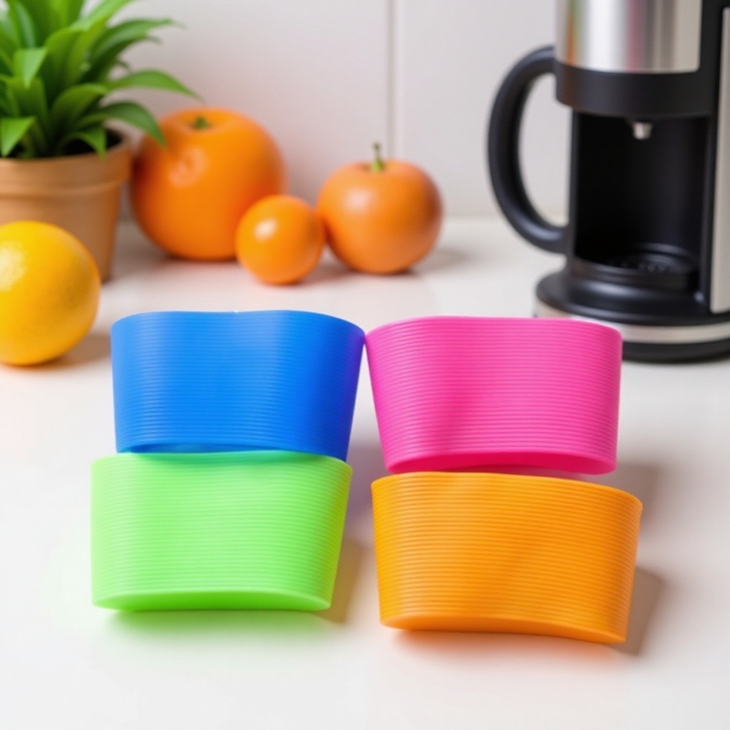 薄款杯套 透明硅胶套子　一次性奶茶硅胶套子玻璃杯套圆形杯套