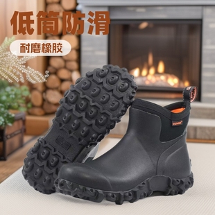 Sbr Niuerang Low-Top Men's Rubber Rain Boots Outdoor Waterproof Fishing Low-Top Work Shoes Non-Slip Wear-Resistant Rubber Boots