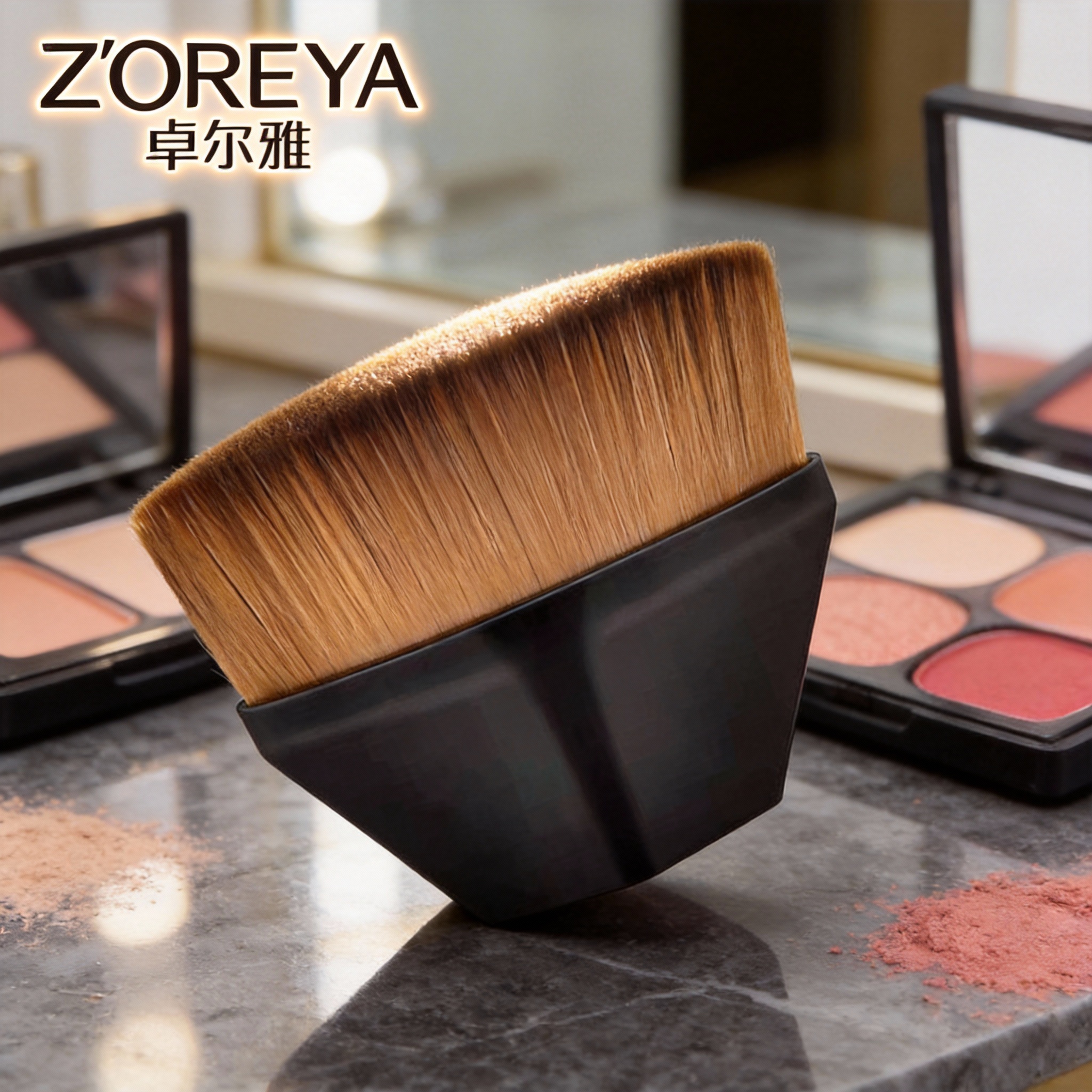 Zhuolya nuevo N ° 55 cepillo Fundación mágica niñas herramientas de maquillaje sin fisuras corrector rubor cepillo de maquillaje al por mayor