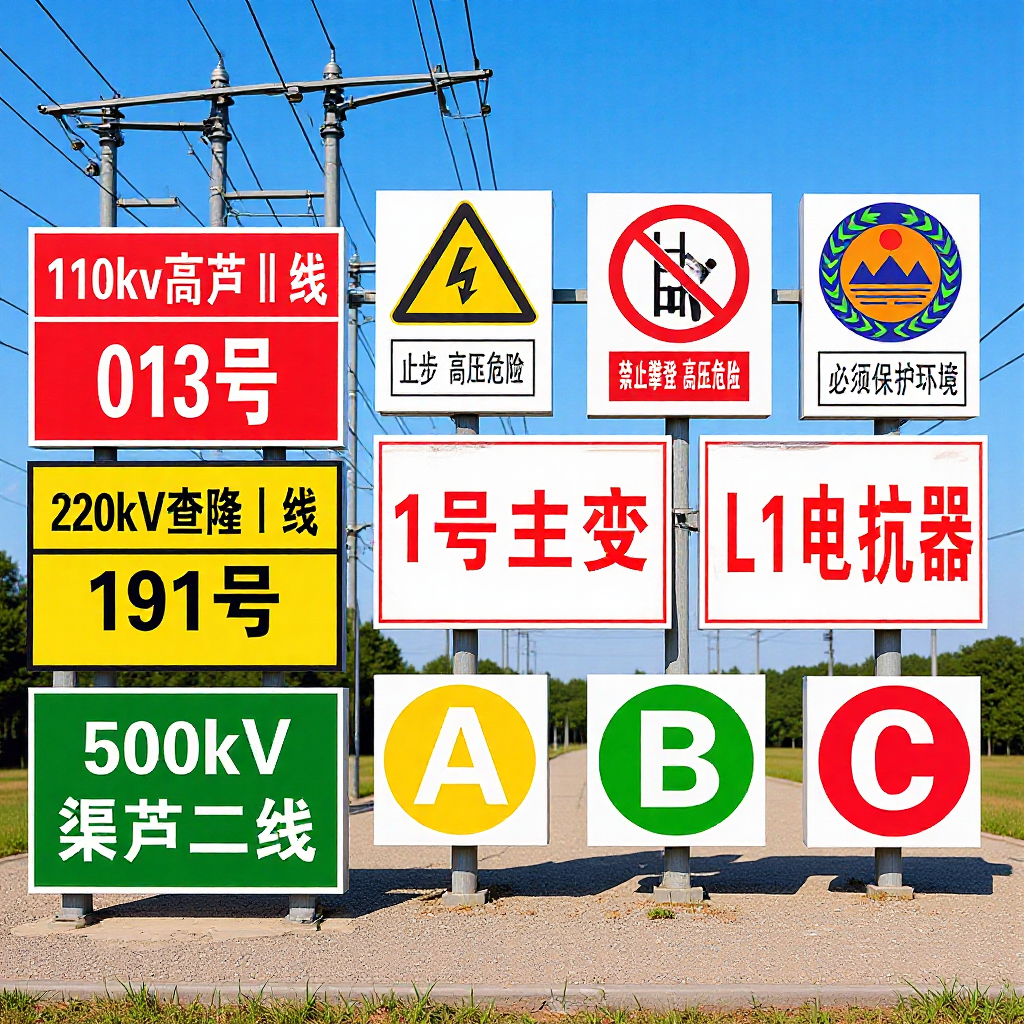 Aluminum Plate Reflective Power Pole Number Plate Warning Plate Stainless Steel Corrosion Phase Sequence Plate Pvc Safety Sign Sign