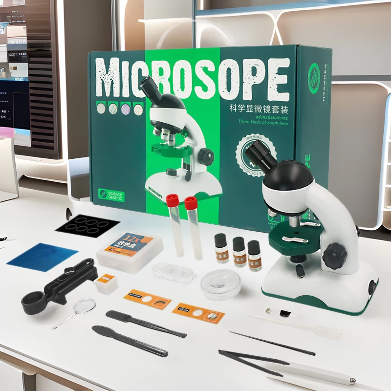 Xue Youma Оптический экспериментальный научный микроскоп набор 2400X Четкое наблюдение за игрушками для школьников