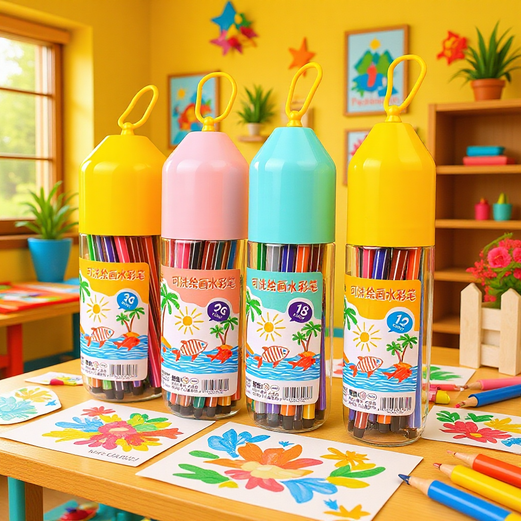 Los estudiantes pueden lavar dibujos animados para niños bolígrafo de acuarela para niños pincel de pintura de arte para niños pintura de jardín de infantes papelería premios