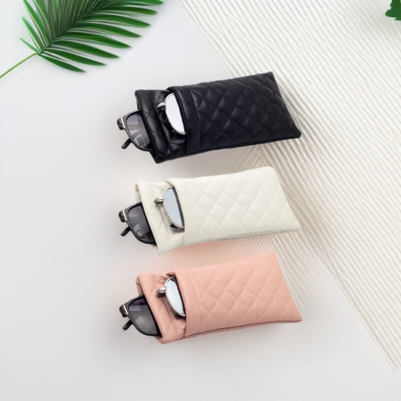 Glasses Case Bag, Sunglasses Lens Storage Bag, Stylish Portable Double-Layer Elastic Pocket Sunglasses