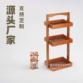 木质浴室置物架卫生间落地厕所洗脸盆架子木质放沐浴露收纳置物架