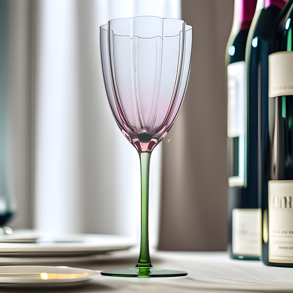 Jinbaijia cristal creativo rojo vino Copa vidrio hogar champán vidrio mediados-antigua serie gradiente flor mano regalo