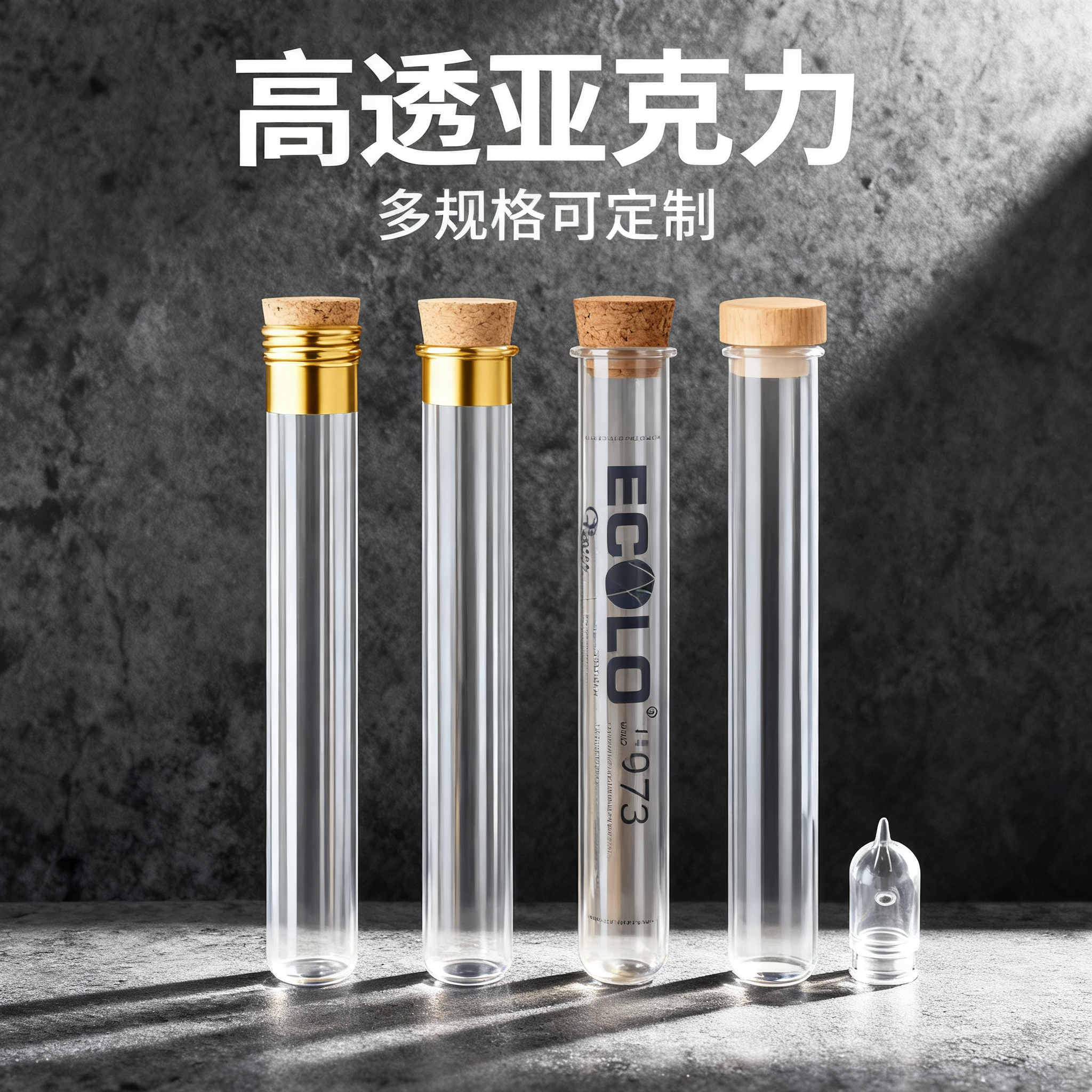 供应100ml高硼硅玻璃直管瓶带防盗圈