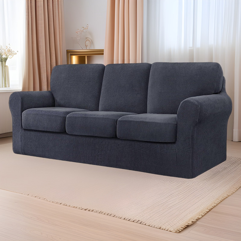 Cross-border Amazon Combination Elastic Sofa Cover All-inclusive Universal Sofa Cushion Protective Cover Solid Color Cushion Cover Backrest Cover