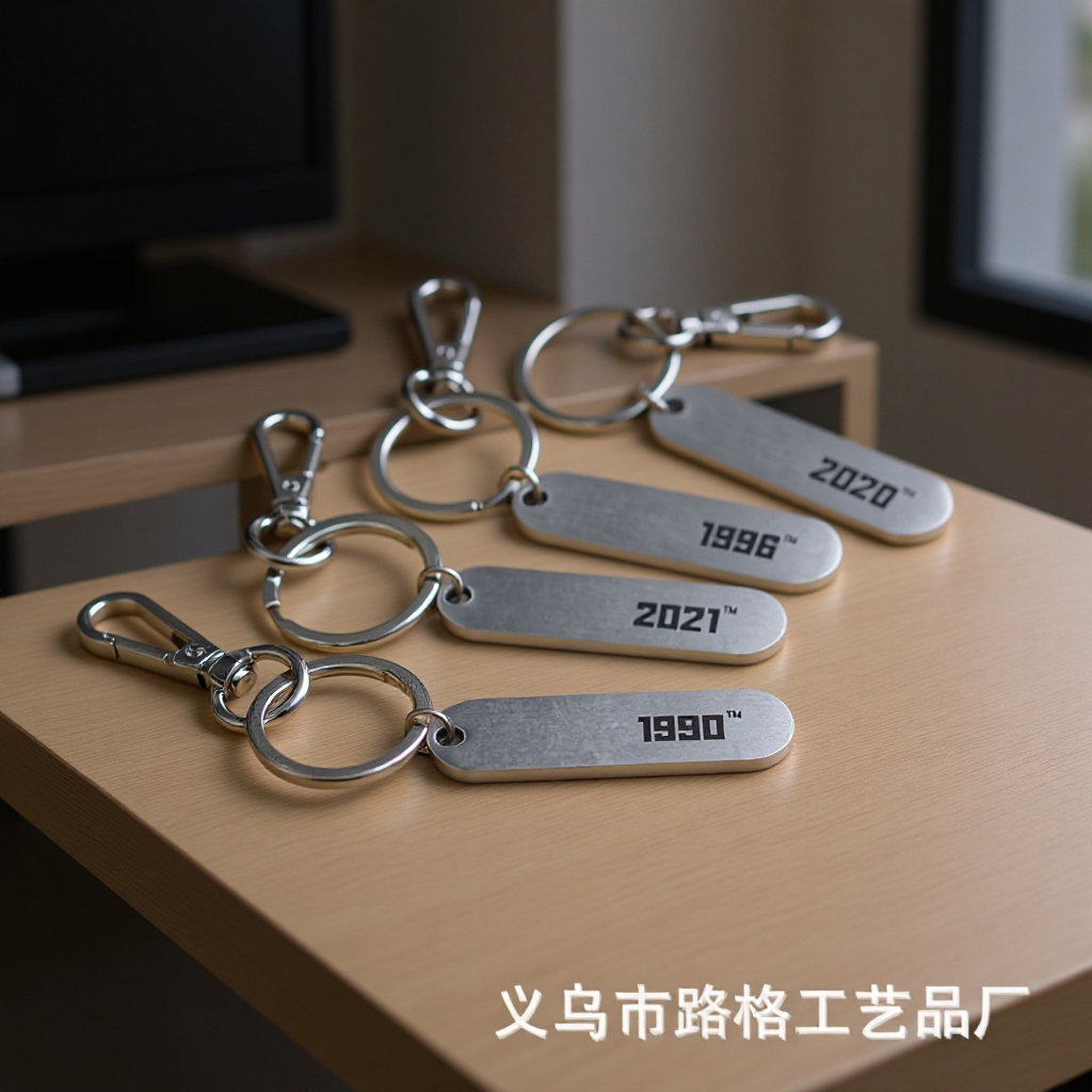 Año conmemorativo llavero de acero inoxidable creativo código QR pareja llavero colgante letras personalizadas hombres y mujeres regalo