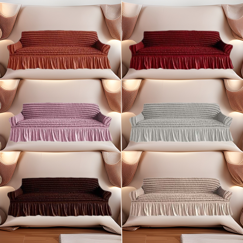 Funda de sofá de gasa de burbuja original Funda de sofá elástica multifuncional universal Funda de sofá de falda Juego completo de cubierta con todo incluido anti-rasguño
