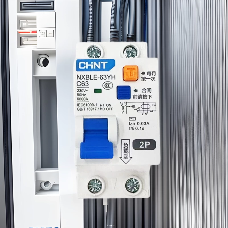 Chint Новый узкий корпус защиты от утечки NXBLE-63YH выключатель утечки 16A два 1P N двойной разрыв 2P узкий корпус 63A