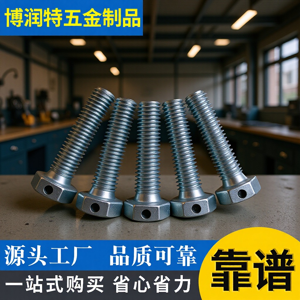 供应外六角头部穿孔螺丝 外六角带孔螺丝 单双孔皆有生产