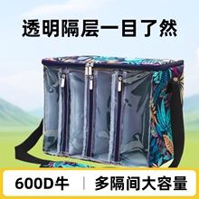 跨境可视毛线钩针收纳单肩包多功能旅行工具收纳袋隔间大容量收纳