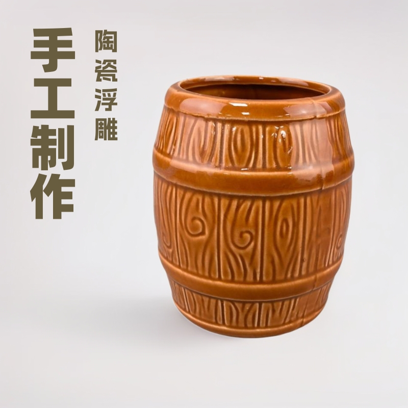Taza de cóctel de Hawaii taza de barril de cerámica relieve taza de barril de vino taza de vinos retrógrado taza de tikki taza detiki