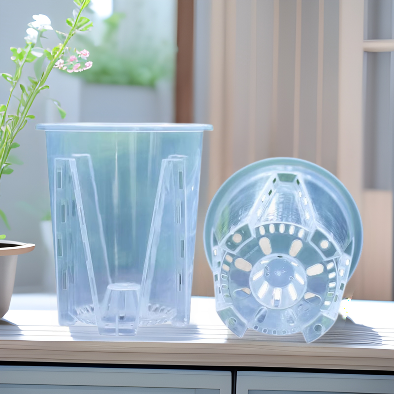 Phalaenopsis special flowerpot thickened breathable root control green mountain basin Dendrobium green rose transparent plastic flowerpot wholesale