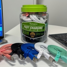 外贸出口大面条彩色快充数据线 适用于苹果安卓手机 充电线