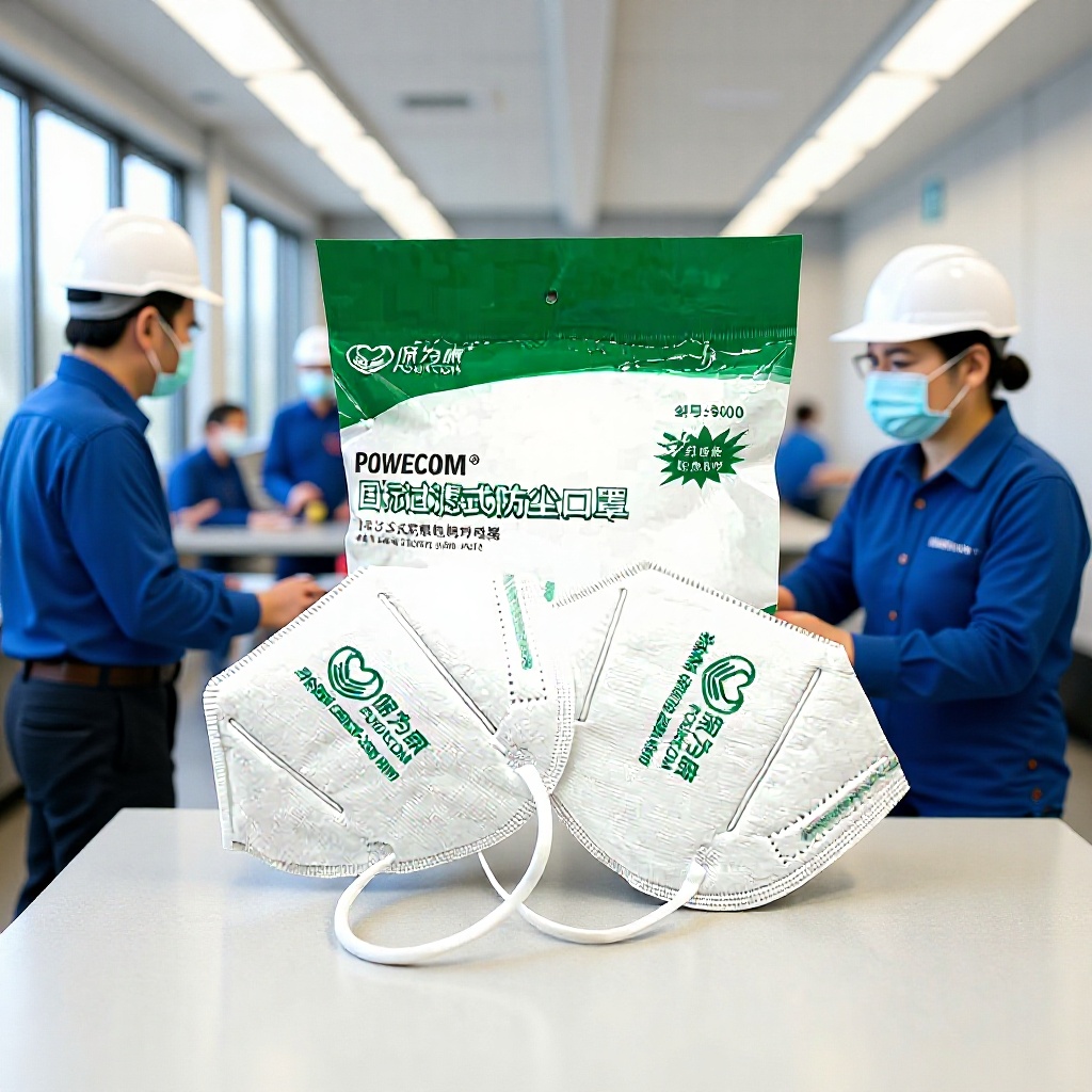 保为康9600挂耳一次性防尘口罩工业日用头戴式9611无纺布折叠口罩