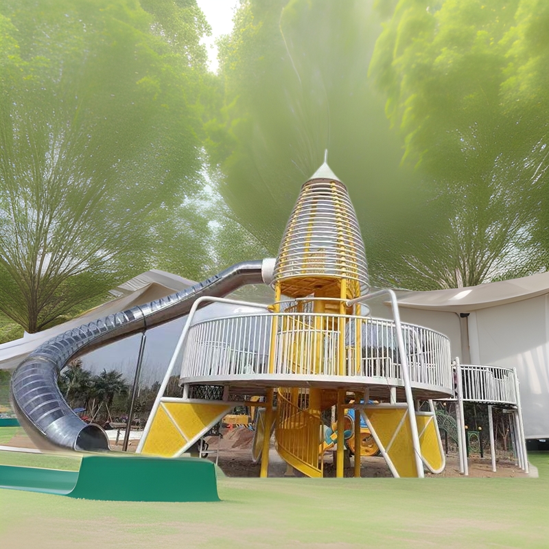 大型不锈钢滑梯公园小区幼儿园儿童攀爬组合滑滑梯户外游乐场设备