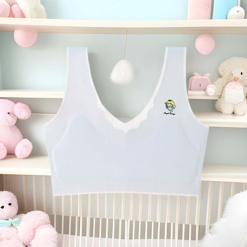 Girls' Underwear Development Period Primary School Students Modal Traceless Breathable Bra Children's Small Vest Two or Three Stages Summer