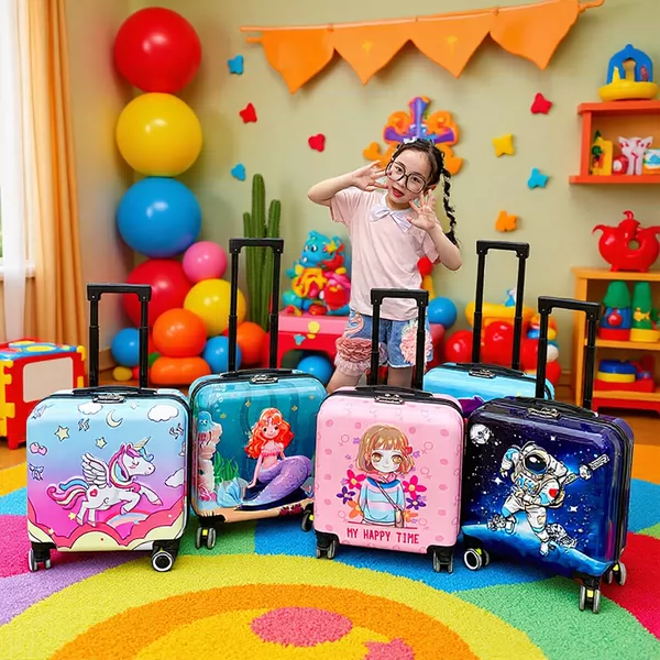 20inch Cartoon Children's Spinner Suitcase Student Travel Suitcase Carry-On Suitcase Password Lock Luggage Female Anime Cartoon