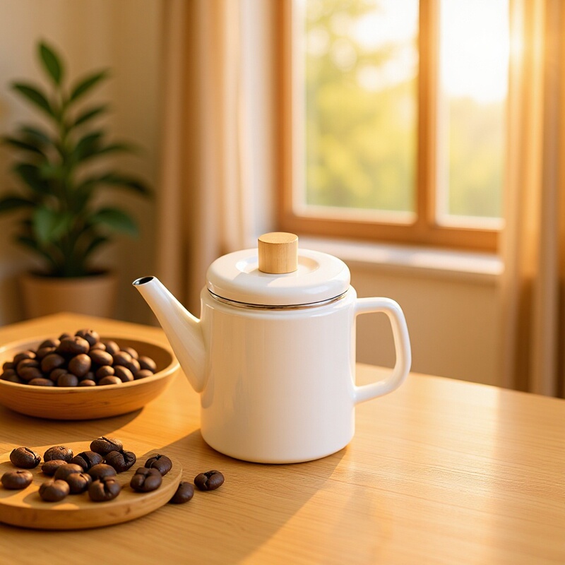 Factory wholesale 1.5L coffee pot thickened enamel teapot enamel hot water bottle Japanese enamel enamel cold water bottle