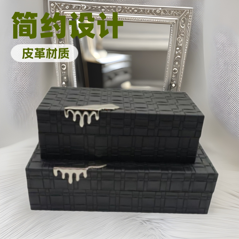Modern Simple Wooden Leather Water Drop Jewelry Box Model Room Cloakroom Home Bedroom Porch Decorative Box Ornaments Modern Simple Wooden Leather Water Drop Jewelry Box Model Room Cloakroom Home Bedroom Porch Decorative Box Ornaments