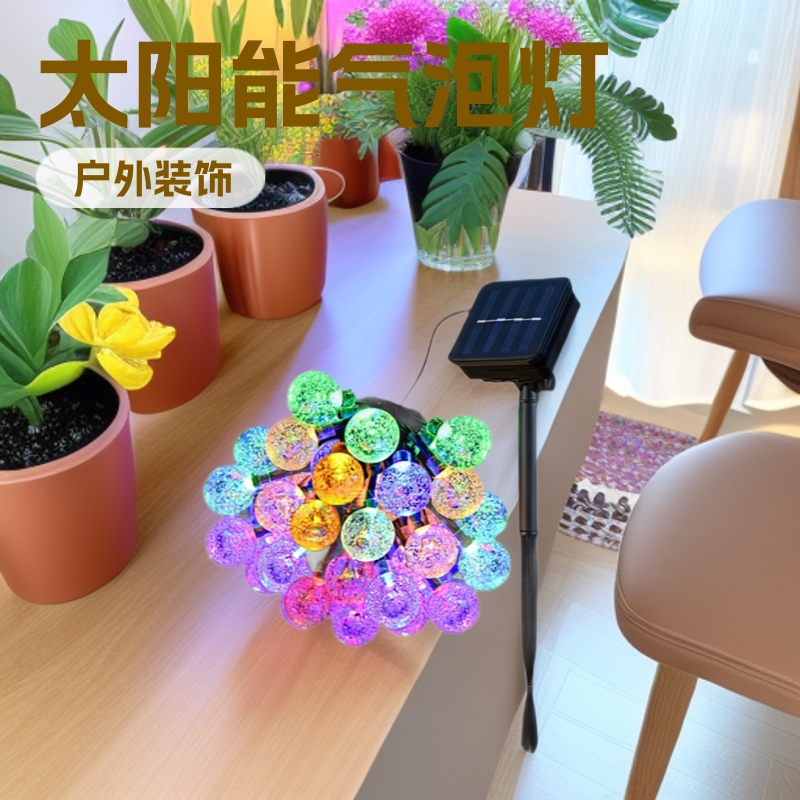 Guirnaldas de luces LED solares con forma de burbujas, luces de ambiente para jardín, luces decorativas impermeables para exteriores al por mayor